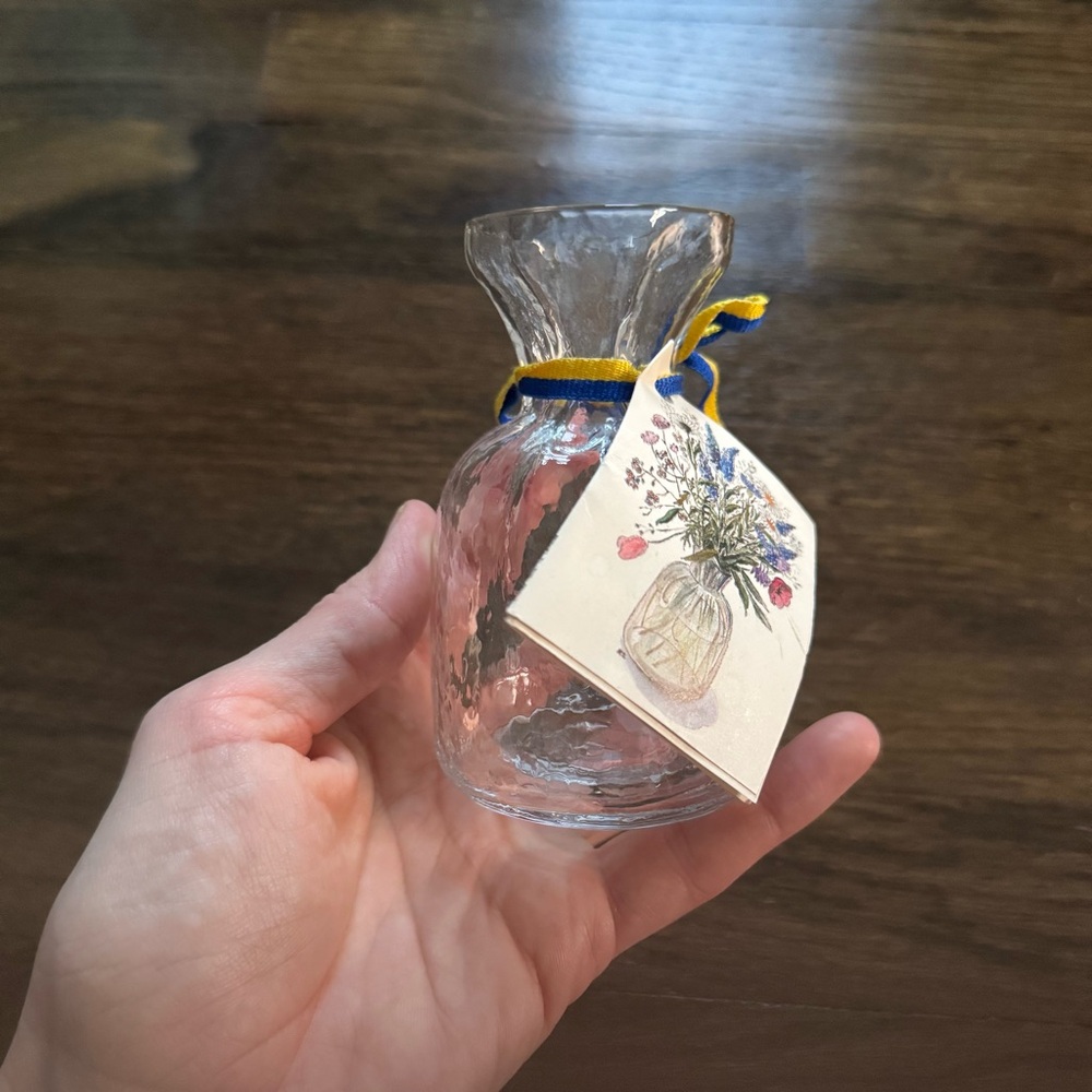 Vintage Mid Century SEA GLASBRUK Art Glass Bag Vase Swedish Sack Kosta Sweden